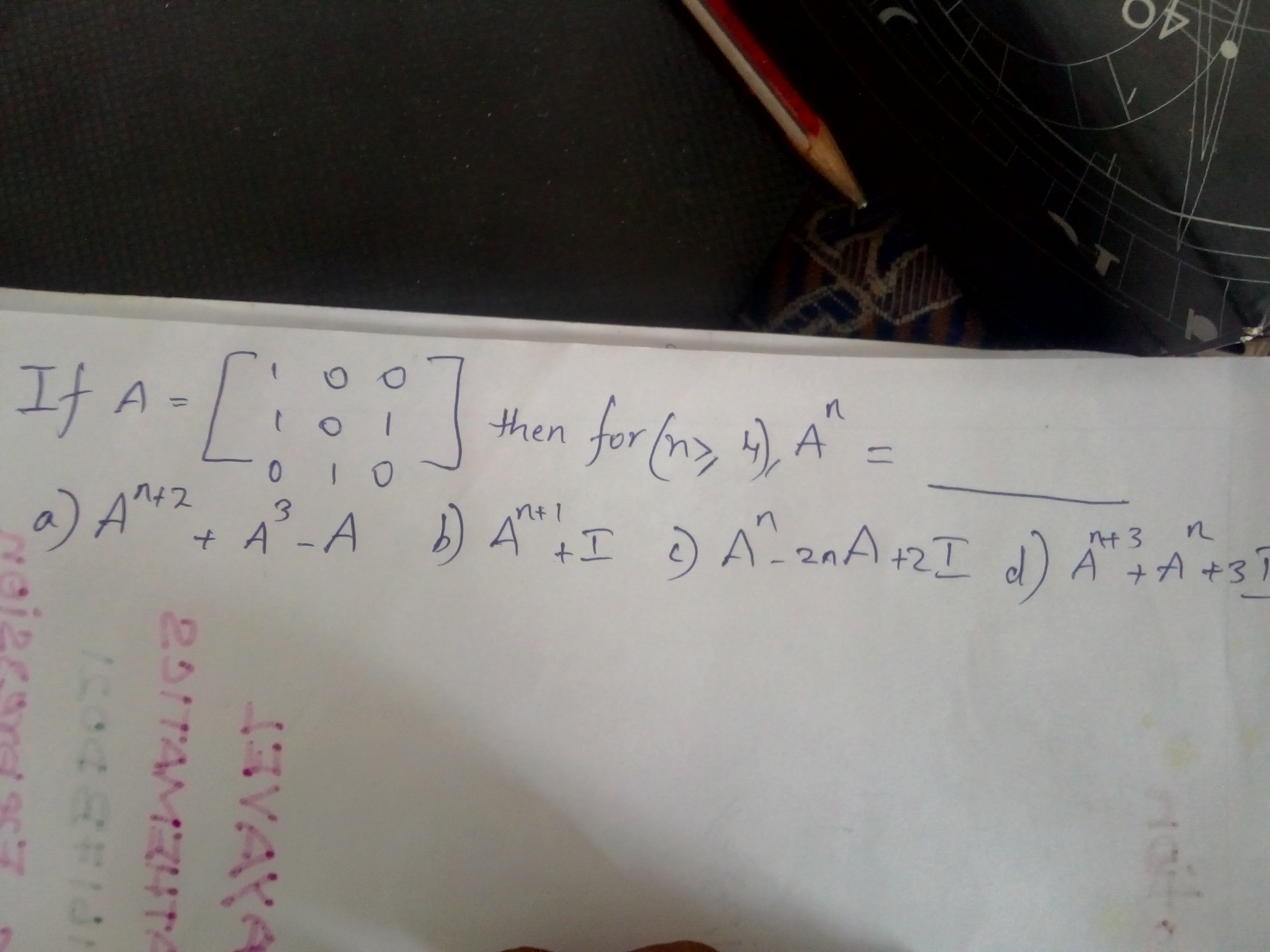 Question image for Hi all..pls help with this MATRICES question...co